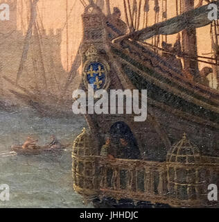 F0088 Louvre Gellee Port au soleil couchant détail lys INV4715 rwk Banque D'Images