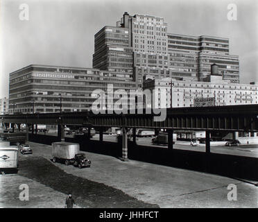 Construction Starrett-Lehigh- II. 601 West 26th Street, à partir de la 11e Avenue et 23e rue, à au nord-est passé du côté ouest autoroute express, Manhattan (NYPL b13668355-482726) Banque D'Images