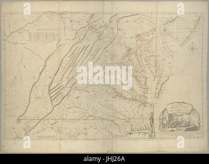 Une carte des plus partie habitée de Virginie contenant la totalité de la province du Maryland - avec une partie de Pensilvania, New Jersey et New York (NYPL b14905752-434595) Banque D'Images