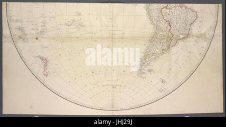 Carte du monde sur une projection sphérique (NYPL)15514847-1618948 b Banque D'Images