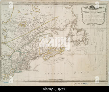 Une carte générale de la British colonies en Amérique du Nord - qui comprend la province de Québec, le gouvernement de Terre-Neuve, de la Nouvelle-Écosse, de la Nouvelle-Angleterre et de New York (NYPL b15129073-434913) Banque D'Images