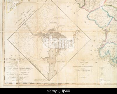 Carte de l'Etat du Maryland - établies à partir d'une enquête réelle de toutes les principales eaux, la voie publique, et les divisions des comtés s'y trouvant - décrivant la situation des villes, (NYPL)14946024-1951068 b Banque D'Images