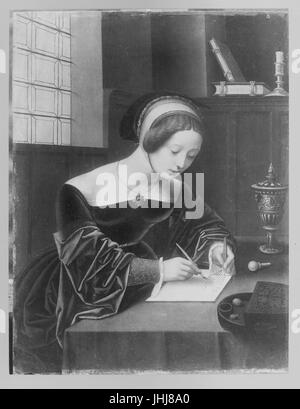 Maître de la femme Half-Lengths - Marie Madeleine écrit à son bureau Banque D'Images