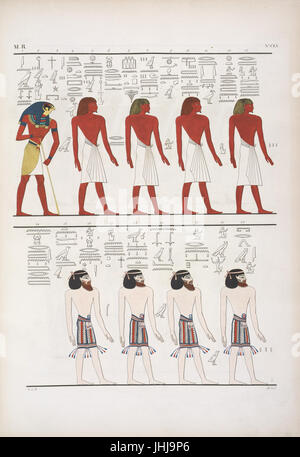 Le diverses essences di Uomini noti agli Egizi tomba di nella les signes, j'Menphtah (Seti I) i primi figurano li stessi Egiziani ; e a tutti il succede dio Horus custode dell'umana stirpe b14291206-425591 (NYPL) Banque D'Images