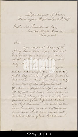 Cass, Lewis, manuscrit LS pour NH. Septembre 24, 1857 (b) (NYPL)15823745-5044642 b Banque D'Images
