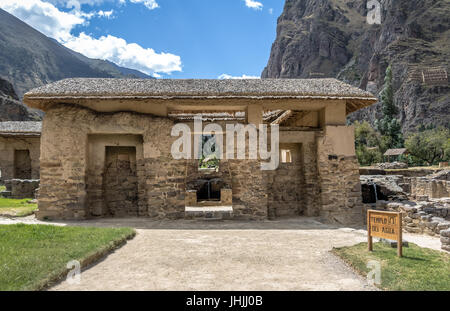 Temple de l'eau à Ollantaytambo Ollantaytambo - ruines Inca, la Vallée Sacrée, Pérou Banque D'Images