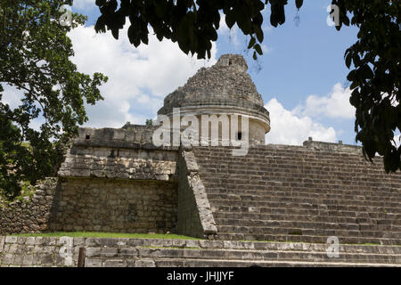 L 'El Caracol' observatory temple Chichen Itza Yucatan Mexique Banque D'Images