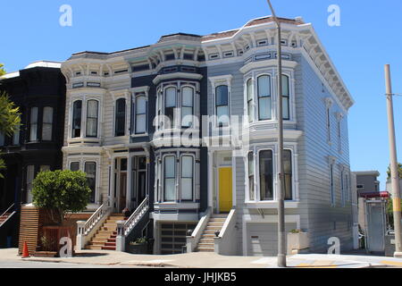 Maisons en rangée à l'Italienne, 1870, Pacific Heights, à San Francisco, Californie Banque D'Images