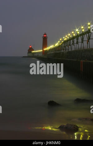 Phare de Grand Haven Banque D'Images