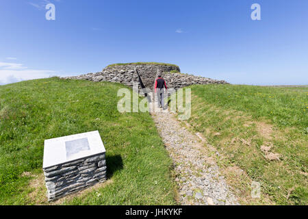 Quoyness recloisonnées cairn, îles Orkney Banque D'Images