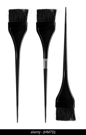 Pinceaux de maquillage sur fond blanc Banque D'Images