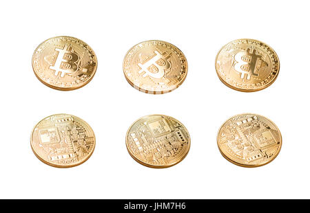 Collection de jeu Bitcoin isolé sur le fond blanc avec clipping path Banque D'Images