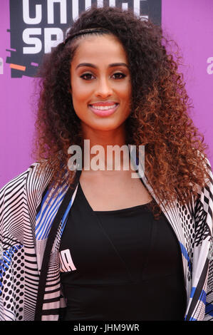 Los Angeles, CALIFORNIE, États-Unis. 13 juillet 2017. 13 juillet 2017 - Los Angeles, Californie - Skylar Diggins-Smith. Nickelodeon Kids' Choice Sports Awards 2017 au Pauley Pavilion de Los Angeles. Crédit photo : Birdie Thompson/Admedia Banque D'Images