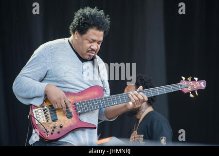 Pori, Finlande. 14 juillet 2017. Herbie Hancock fonctionne à l'édition 2017 du Festival de Jazz de Pori en Finlande. Banque D'Images