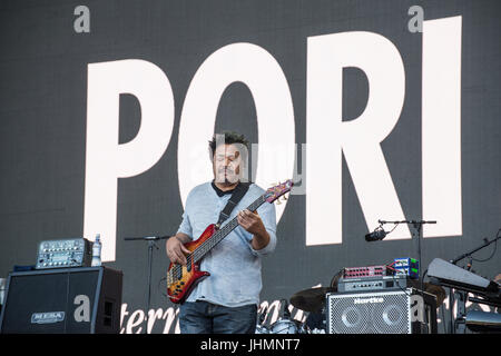 Pori, Finlande. 14 juillet 2017. Herbie Hancock fonctionne à l'édition 2017 du Festival de Jazz de Pori en Finlande. Banque D'Images