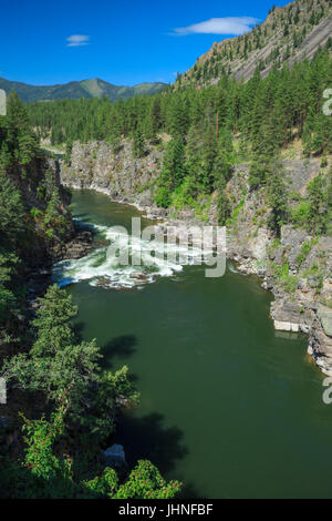 Fang rapides sur la rivière Clark Fork à Alberton, à proximité alberton, Montana Banque D'Images