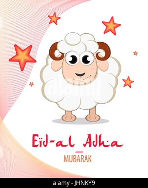 Festival de sacrifice Eid-Ul-Adha. Le lettrage se traduit comme Eid Mubarak (Sainte Maison de vacances des musulmans). Le lettrage se traduit comme Eid Al-Adha (fête de sac Illustration de Vecteur
