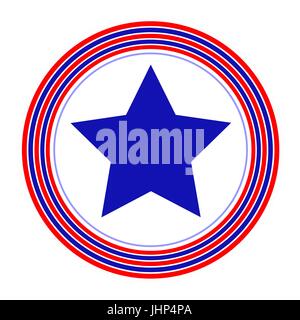 Blue Star symbole américain simple anneaux Illustration de Vecteur
