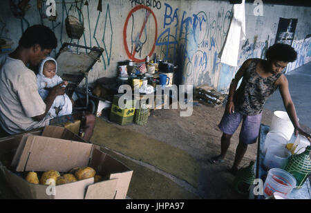 Les habitants de la rue du trou ; l'Avenida Paulista, Sao Paulo, Brésil Banque D'Images