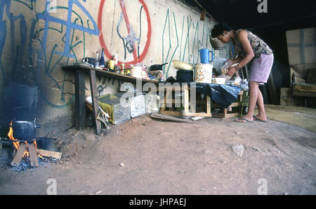 Les habitants de la rue du trou ; l'Avenida Paulista, Sao Paulo, Brésil Banque D'Images