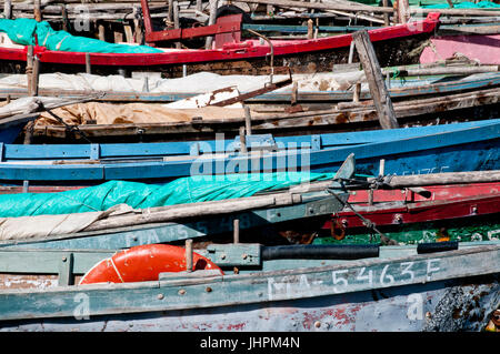 Bateaux dans un petit port près de Playa Larga en SW Cuba Banque D'Images