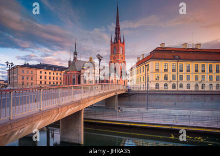 Stockholm. Image de la vieille ville de Stockholm, la Suède pendant le coucher du soleil. Banque D'Images