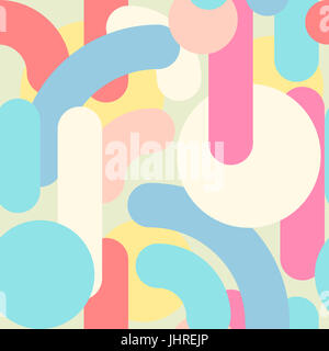 Résumé motif géométrique parfaite. Motif linéaire arrière-plan. Des formes colorées de courbes, traits et points Banque D'Images
