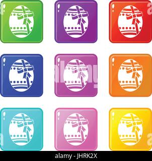 Grandes icônes œufs de Pâques 9 Illustration de Vecteur