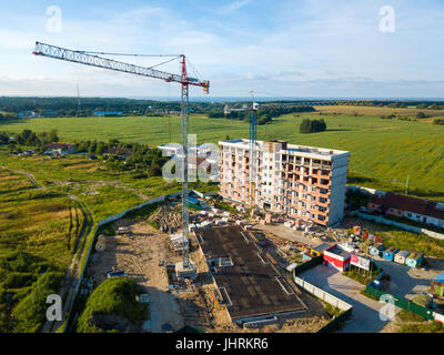 Vue aérienne de la construction de bâtiments à plusieurs étages Banque D'Images