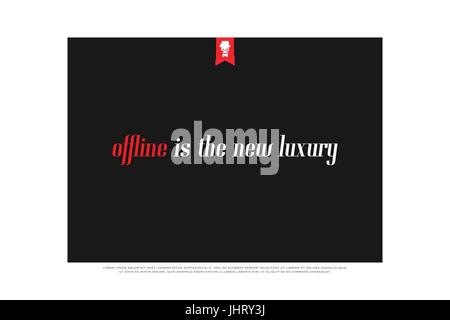 Hors ligne est une nouvelle expression de motivation. de luxe, vector design de bannières. inspiration, slogan moderne positive. inscription, style minimaliste concept Illustration de Vecteur