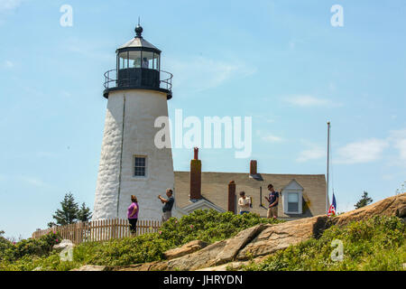 Pemaquid Point Lighthouse à Bristol, Maine, USA. Banque D'Images