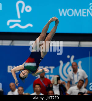 Budapest, Hongrie. 15 juillet, 2017. Elena Bertocchi d'Italie participe à la finale tremplin 1m Femmes de plongée sous-marine à la 17e Championnats du Monde FINA à arène Duna à Budapest, Hongrie, le 15 juillet 2017. Elena Bertocchi a remporté la médaille de bronze avec 296,40 points. Credit : Ding Xu/Xinhua/Alamy Live News Banque D'Images