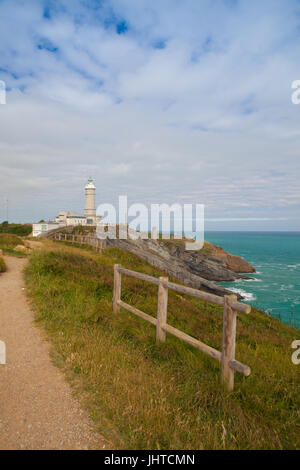 Phare du cap Maire de Santander, Cantabria, ESPAGNE Banque D'Images