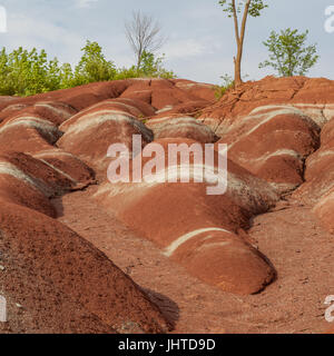 Les Badlands de Cheltenham à Caledon en été, Ontario, Canada, un petit exemple de formation de badlands. Banque D'Images