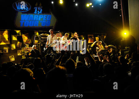 Bad Religion effectuer Vans Warped Tour 15e anniversaire Septembre 6,2009 du club nokia de los angeles. Banque D'Images