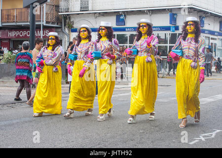 Style afro-antillaise Carnaval à Cayenne, Guyane française. Banque D'Images