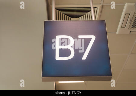 Numéro de la porte de l'aéroport Banque D'Images