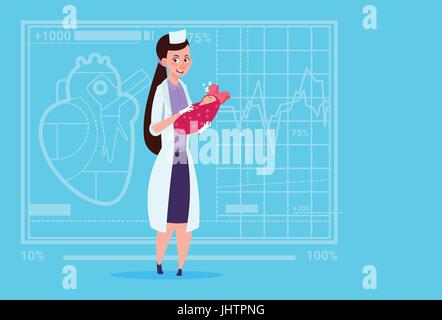 Femme Médecin Tenir Naissance bebe Fille Medical Maternités Hôpital travailleur Illustration de Vecteur