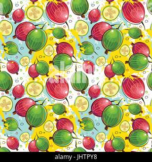 Modèle sans couture fond ornement exotiques Fruits Kumquat Illustration de Vecteur