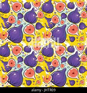 Modèle sans couture fond ornement exotiques Fruits Fig Illustration de Vecteur