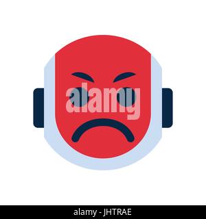 Visage visage en colère l'icône Robot robotique émotion Emoji. Illustration de Vecteur