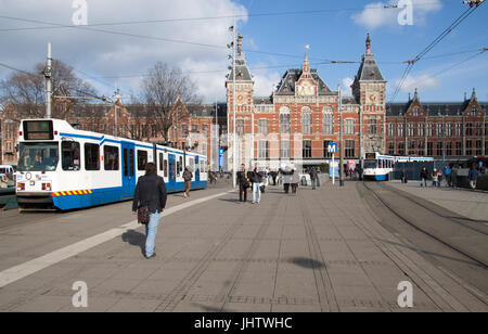 Les stations du métro en construction à Amsterdam. Banque D'Images