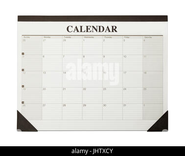 Calendrier de Bureau isolé sur fond blanc. Banque D'Images