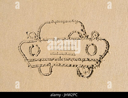 Location de dessin dans le sable Banque D'Images