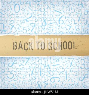 Résumé Contexte éducatif avec chiffres en bleu sur papier de cellules. Vector, EPS10 Illustration de Vecteur