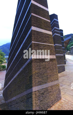 Monument de l'oeuvre d'ardoise le patrimoine dans Blaenau Ffestiniog, Gwynedd, au nord du Pays de Galles, Royaume-Uni Banque D'Images