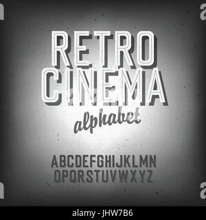 Style ancien cinéma alphabet. Avec background, vector, EPS10 Illustration de Vecteur