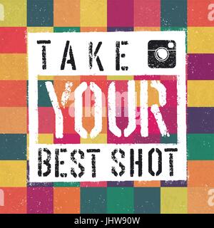 Vous prenez l'affiche Best Shot. Avec colourful abstract background Illustration de Vecteur