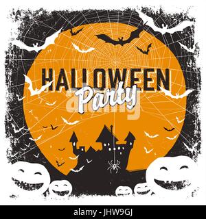 Halloween party invitation avec frontières isolées Illustration de Vecteur
