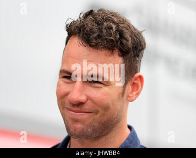 Mark Cavendish pendant le Grand Prix de Grande-Bretagne 2017 à Silverstone, Circuit de Towcester. Banque D'Images